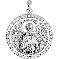Saint Peter (Petros) the Apostle Orthodox Icon Sculpted Medium Pavé Round Medal