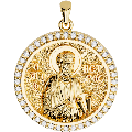 Saint Peter (Petros) the Apostle Orthodox Icon Sculpted Medium Pavé Round Medal