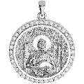 Saint John (Ioannis) the Baptist Orthodox Icon Sculpted Medium Pavé Round Medal