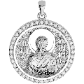 Saint Athanasius the Great Orthodox Icon Sculpted Medium Pavé Round Medal