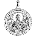 Saint Anthony the Great Orthodox Icon Sculpted Medium Pavé Round Medal