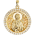 Saint Andrew (Andreas) the Apostle Orthodox Icon Sculpted Medium Pavé Round Medal