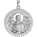 Saint Barbara Orthodox Icon Sculpted Medium Pavé Round Medal