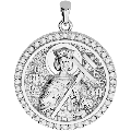 Saint Helen (Eleni) Orthodox Icon Sculpted Medium Pavé Round Medal