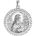 Saint Nectarios of Aegina Orthodox Icon Sculpted Medium Pavé Round Medal