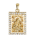 Christ the Good Shepherd Orthodox Icon Sculpted Small Pavé Tag Medal