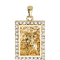 Saint Demetrios (Demetrius) Orthodox Icon Sculpted Small Pavé Tag Medal