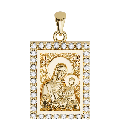 Saint Anna (Anne) Orthodox Icon Sculpted Small Pavé Tag Medal