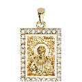 Saint Phanourios (Fanourios) Orthodox Icon Sculpted Small Pavé Tag Medal