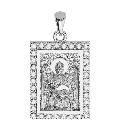 Saint John (Ioannis) the Baptist Orthodox Icon Sculpted Small Pavé Tag Medal