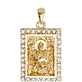 Saint John (Ioannis) the Baptist Orthodox Icon Sculpted Small Pavé Tag Medal
