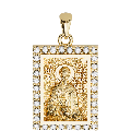 Saint John (Ioannis) Chrysostom Orthodox Icon Sculpted Small Pavé Tag Medal