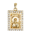 Saint Athanasius the Great Orthodox Icon Sculpted Small Pavé Tag Medal