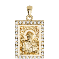 Saint Spyridon Orthodox Icon Sculpted Small Pavé Tag Medal