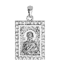 Saint Paraskevi Orthodox Icon Sculpted Small Pavé Tag Medal