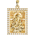 Christ the Good Shepherd Orthodox Icon Sculpted Medium Pavé Tag Medal