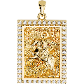 Saint Demetrios (Demetrius) Orthodox Icon Sculpted Medium Pavé Tag Medal