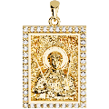Saint Phanourios (Fanourios) Orthodox Icon Sculpted Medium Pavé Tag Medal