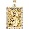Saint Constantine (Konstantinos) the Great Orthodox Icon Sculpted Medium Pavé Tag Medal