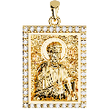 Saint Peter (Petros) the Apostle Orthodox Icon Sculpted Medium Pavé Tag Medal