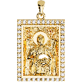 Saint John (Ioannis) the Baptist Orthodox Icon Sculpted Medium Pavé Tag Medal
