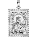 Saint Basil (Vasileios) the Great Orthodox Icon Sculpted Medium Pavé Tag Medal