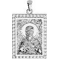 Saint Anthony the Great Orthodox Icon Sculpted Medium Pavé Tag Medal