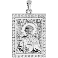 Saint Spyridon Orthodox Icon Sculpted Medium Pavé Tag Medal