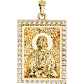 Saint Andrew (Andreas) the Apostle Orthodox Icon Sculpted Medium Pavé Tag Medal