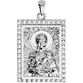 Saint Paraskevi Orthodox Icon Sculpted Medium Pavé Tag Medal