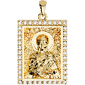 Saint Paraskevi Orthodox Icon Sculpted Medium Pavé Tag Medal