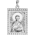 Saint Nicholas Orthodox Icon Sculpted Medium Pavé Tag Medal
