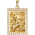 Saint George (Georgios) And the Dragon Orthodox Icon Sculpted Medium Pavé Tag Medal