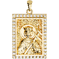 Saint Helen (Eleni) Orthodox Icon Sculpted Medium Pavé Tag Medal