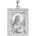 Saint Nectarios of Aegina Orthodox Icon Sculpted Medium Pavé Tag Medal