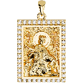 Saint Catherine (Katherine) Orthodox Icon Sculpted Medium Pavé Tag Medal