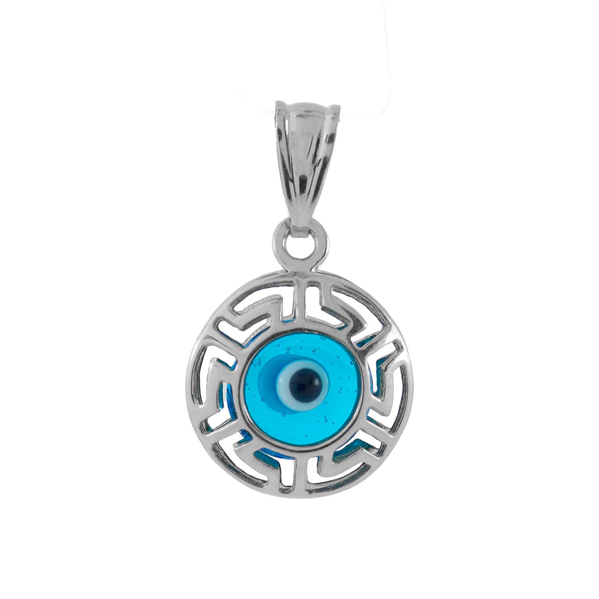 Greek Key Evil Eye Two-Sided Pendant – Stakora