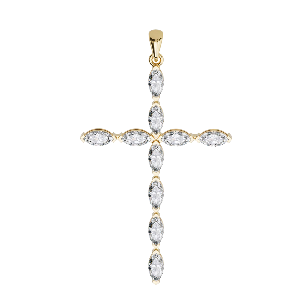 Large Marquise-Cut Diamond Cross