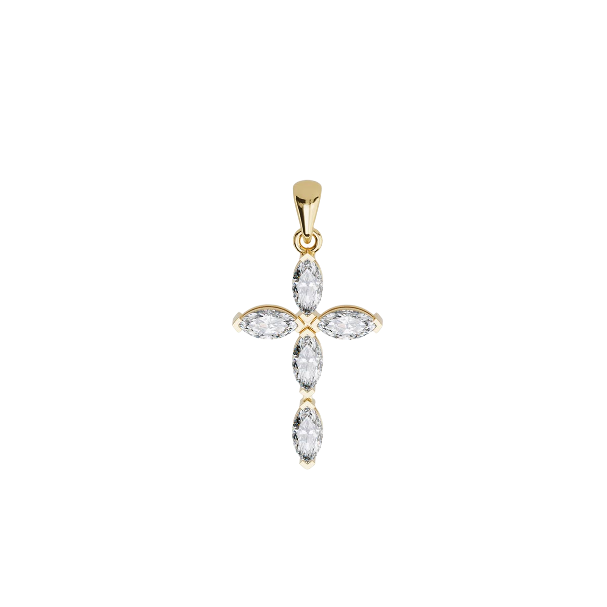 Small Marquise-Cut Diamond Cross