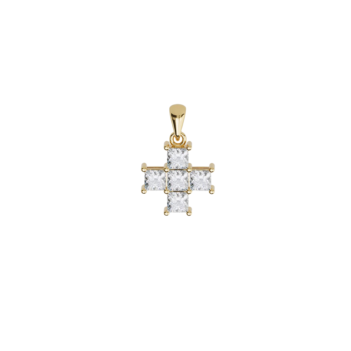 Radial Princess-Cut Diamond Cross