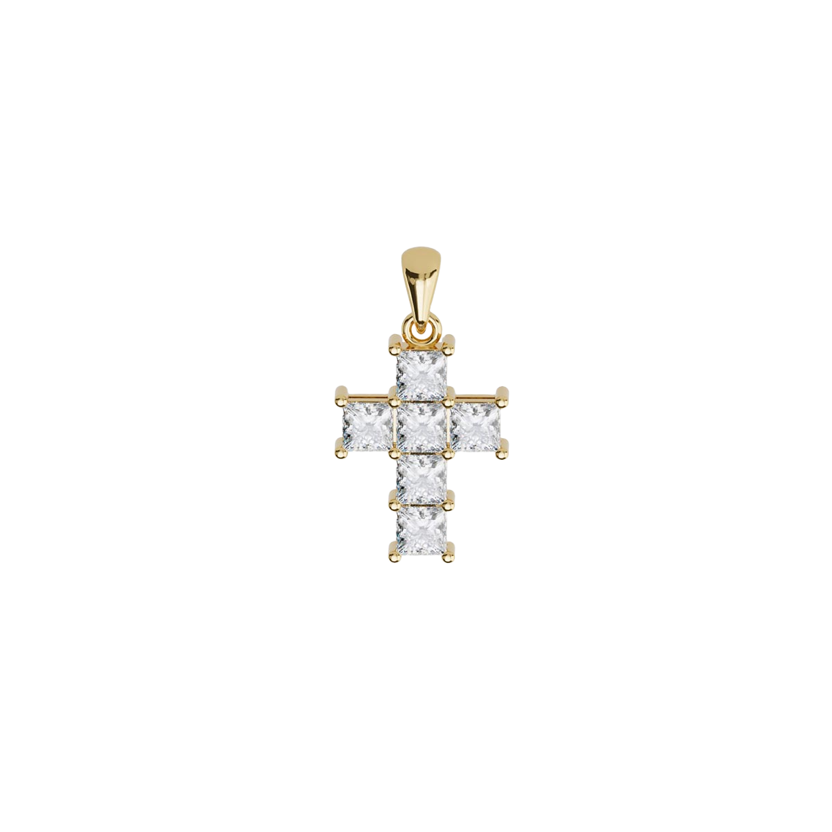Small Princess-Cut Diamond Cross