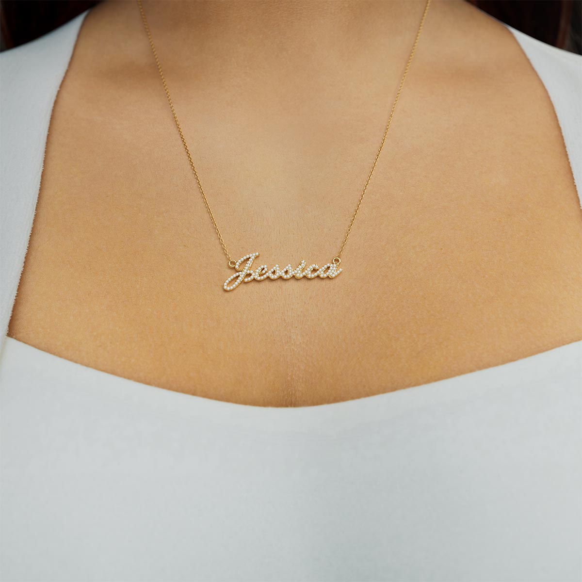 Personalized Pavé Name Necklace