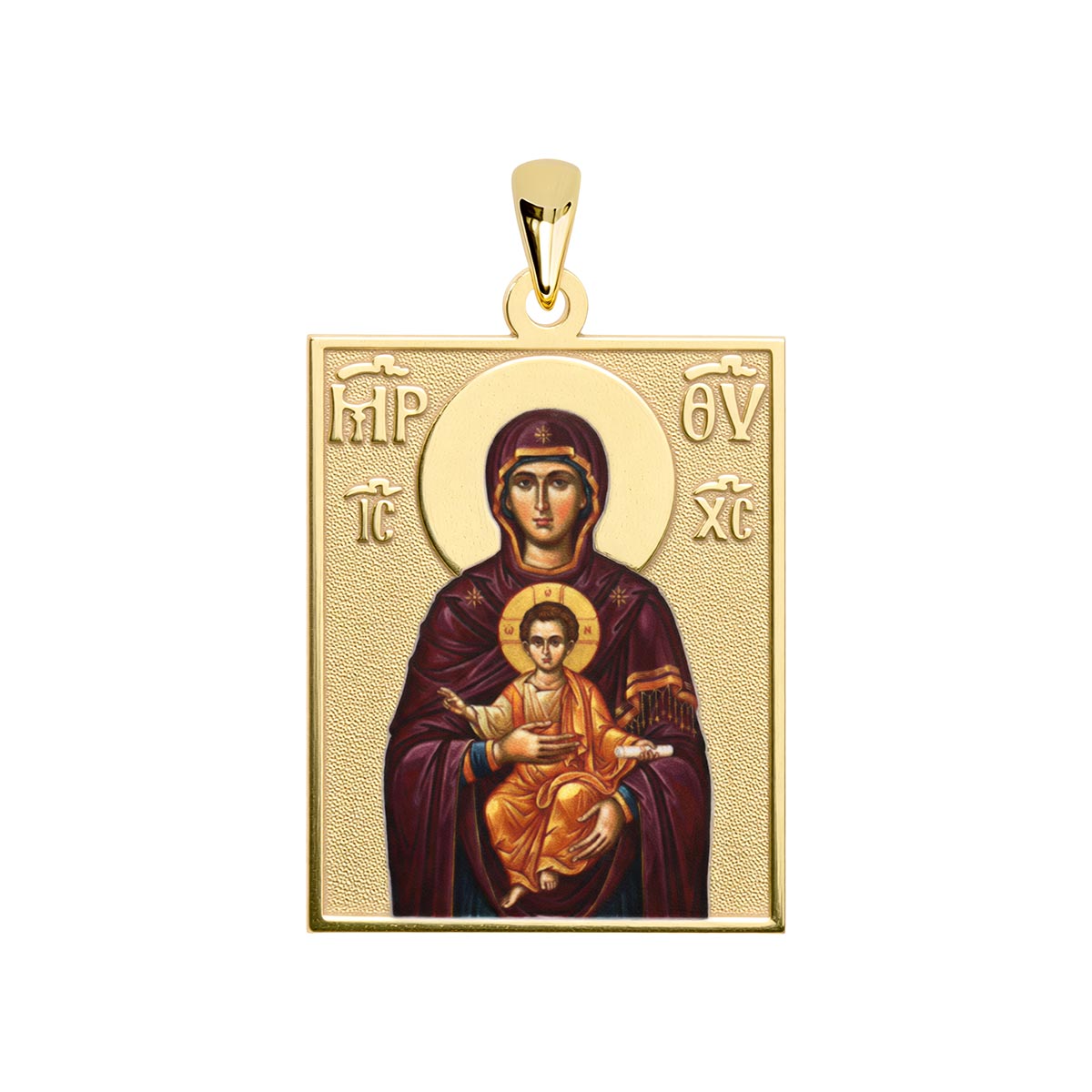 Virgin Mary Panagia Theotokos Orthodox Icon Sculpted Enamel Tag Medal ...