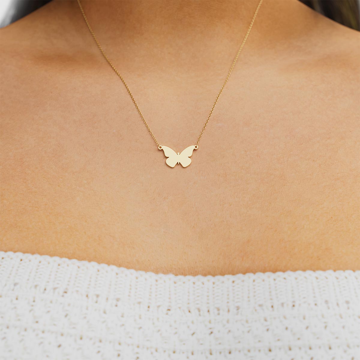 Mini Plain Butterfly Necklace