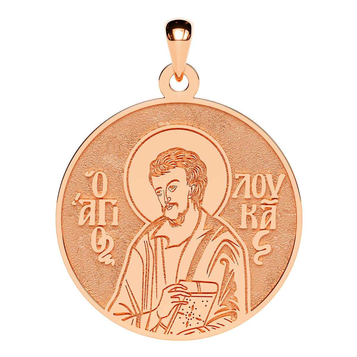 Saint Luke the Apostle Evangelist Greek Orthodox Icon Round Medal