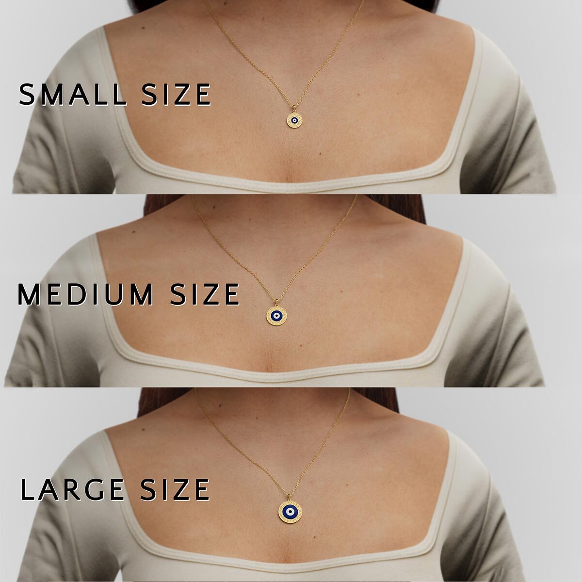 Greek Key Evil Eye Disc Necklace – Stakora