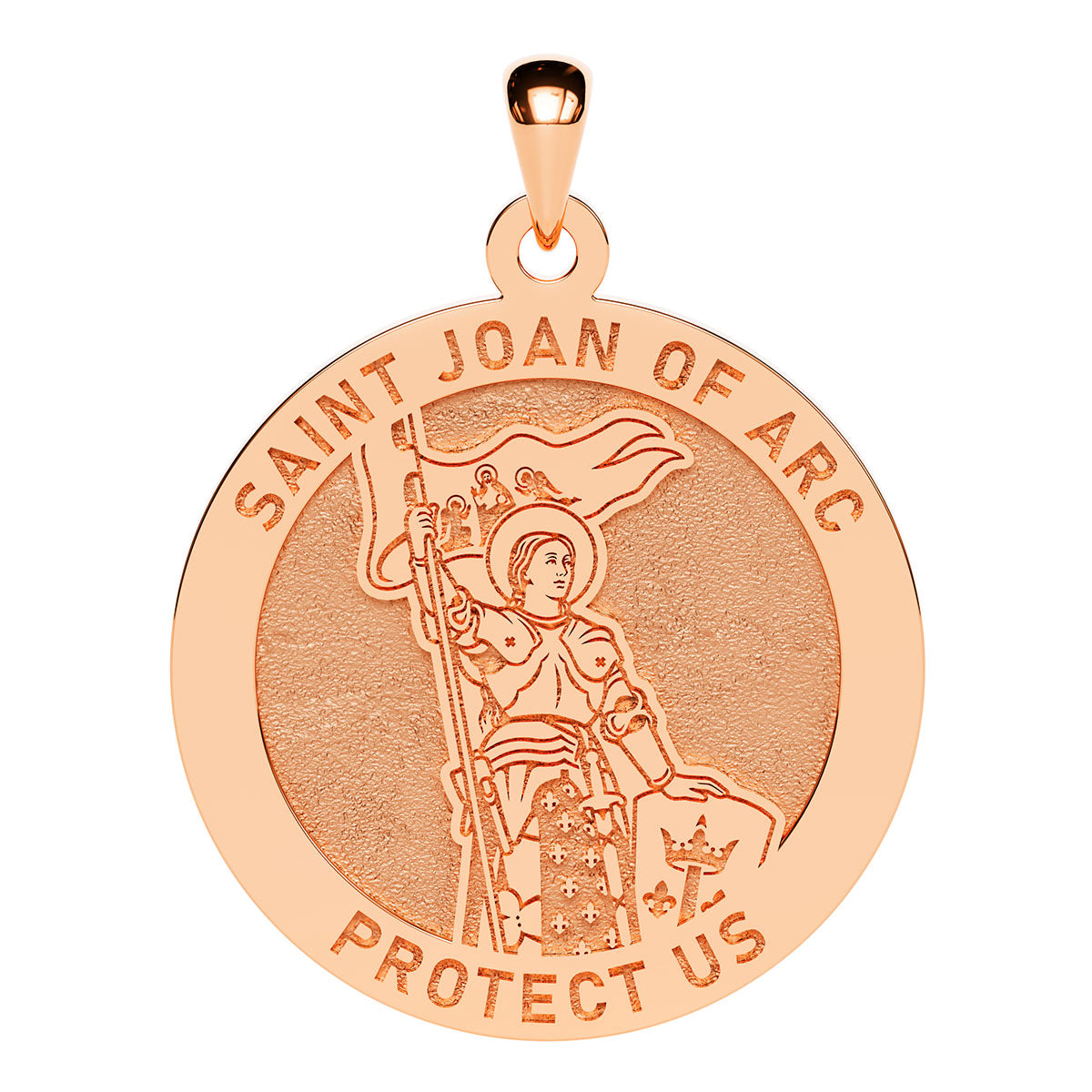 Saint Joan of Arc Round Religious Medal