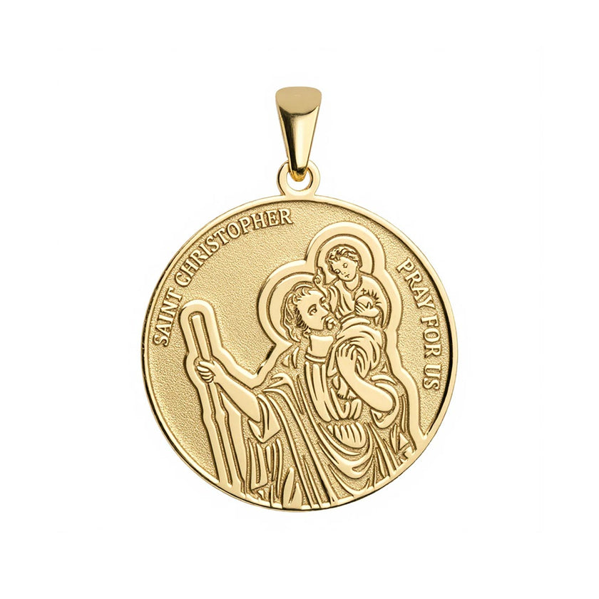Saint Christopher Round Religious Medal