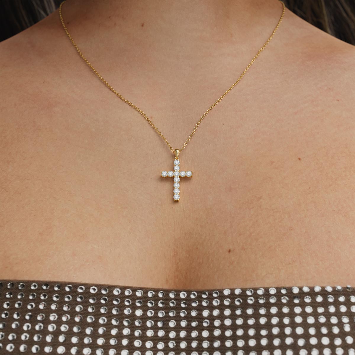 Standard Size Pavé Cross With 3mm Stones