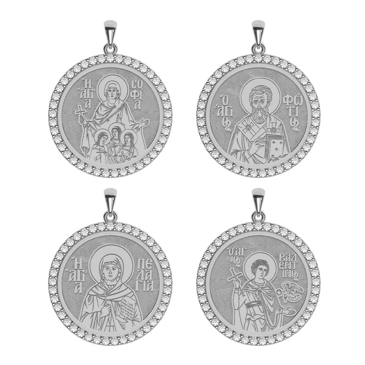Create Your Saint - Custom Greek Orthodox Icon Pavé Round Medal